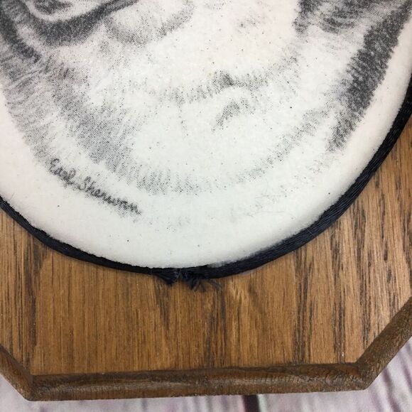 VTG Earl Sherwan Dog Art Husky/Malamute Cultured-Ivory Engraving Plaque 7\